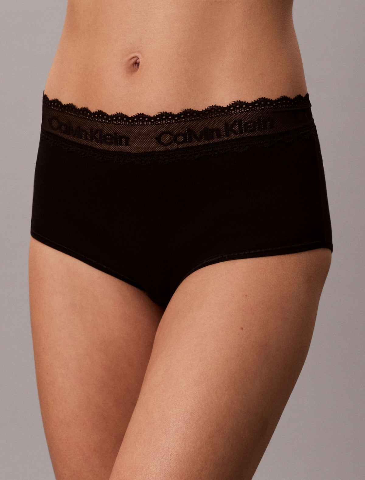 Icon Cotton Lace Trim Boyshort - Calvin Klein Underwear