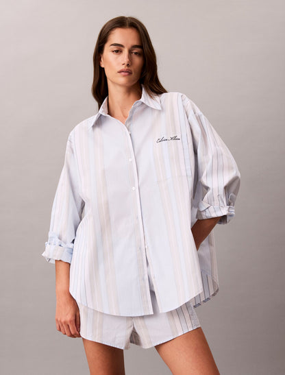 Cotton Poplin Script Sleep Shirt - Calvin Klein Underwear