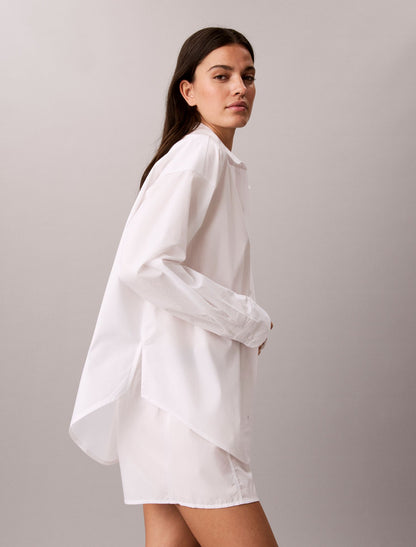 Cotton Poplin Script Sleep Shirt - Calvin Klein Underwear