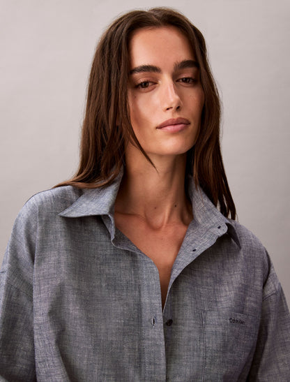 Chambray Button-Down Sleep Shirt - Calvin Klein Underwear