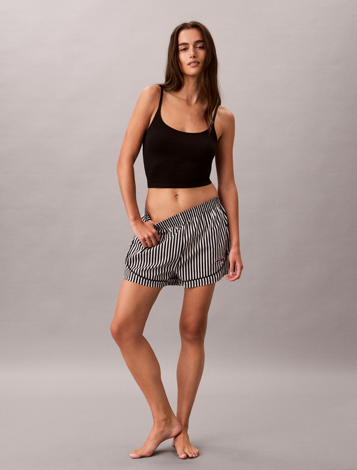 Cotton Poplin Track Sleep Shorts - Calvin Klein Underwear