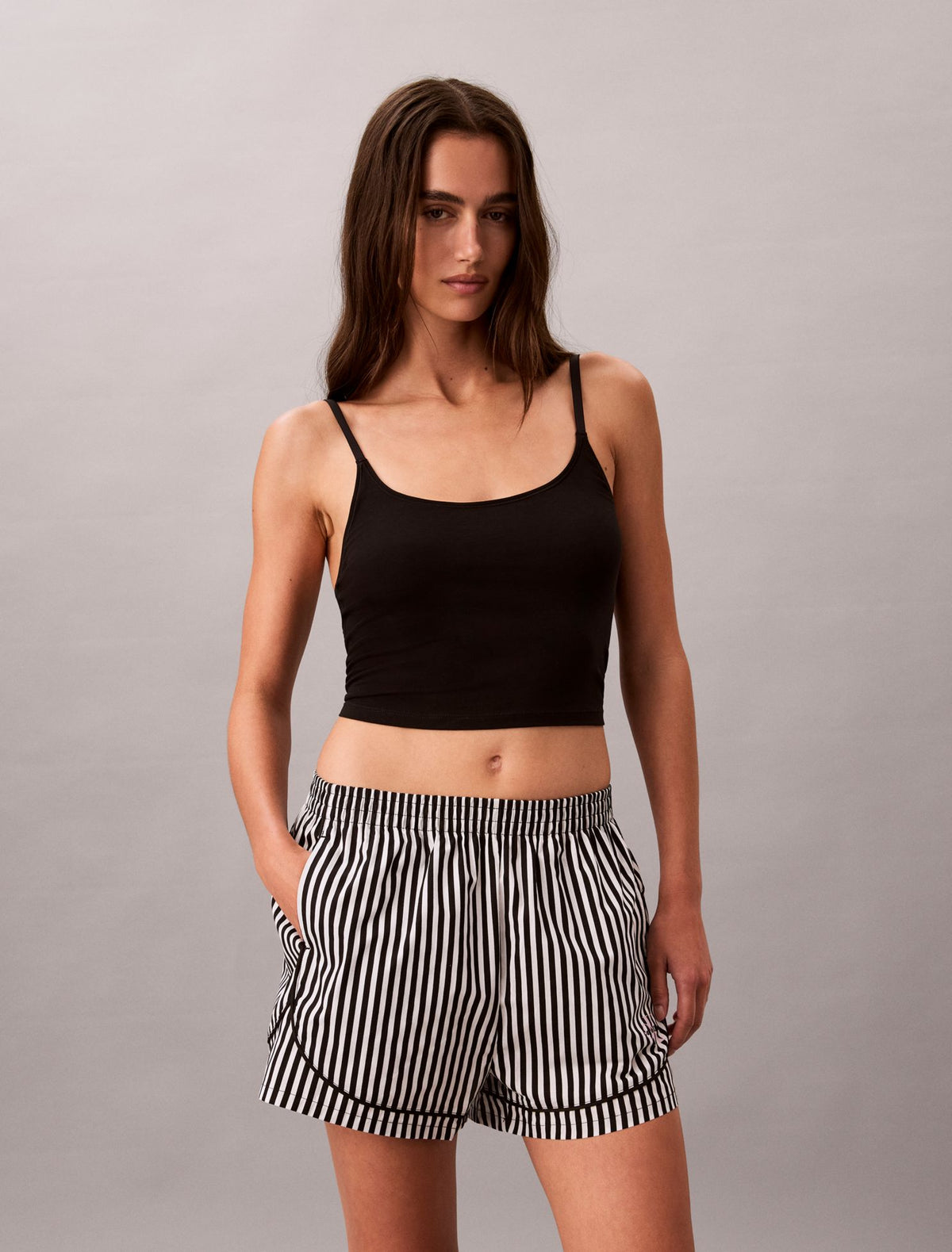 Cotton Poplin Track Sleep Shorts - Calvin Klein Underwear