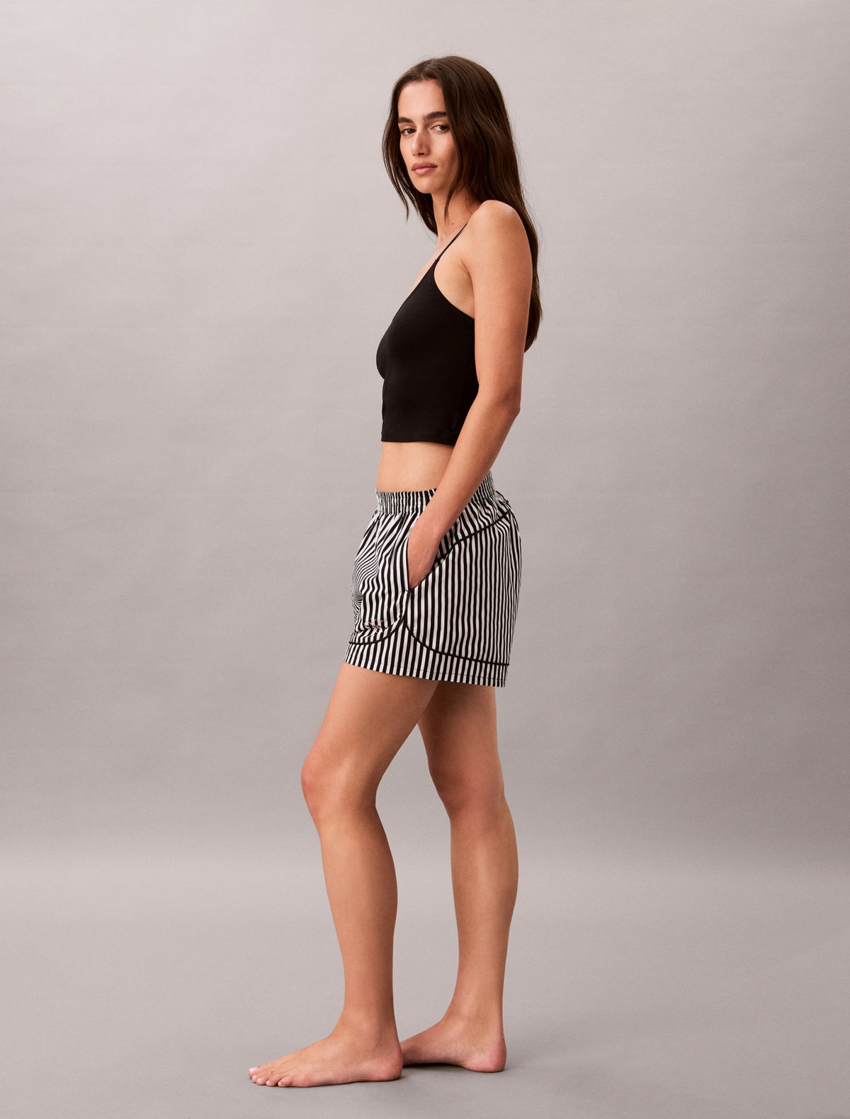 Cotton Poplin Track Sleep Shorts - Calvin Klein Underwear