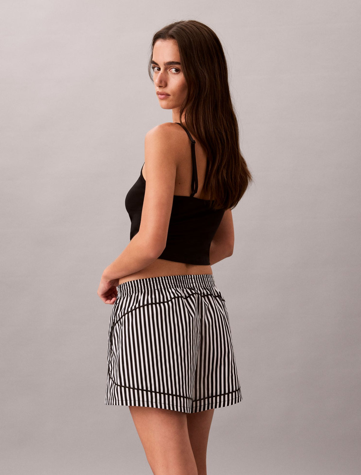 Cotton Poplin Track Sleep Shorts - Calvin Klein Underwear