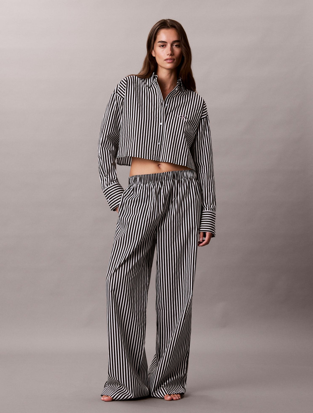Cotton Poplin Cropped Sleep Shirt - Calvin Klein Underwear