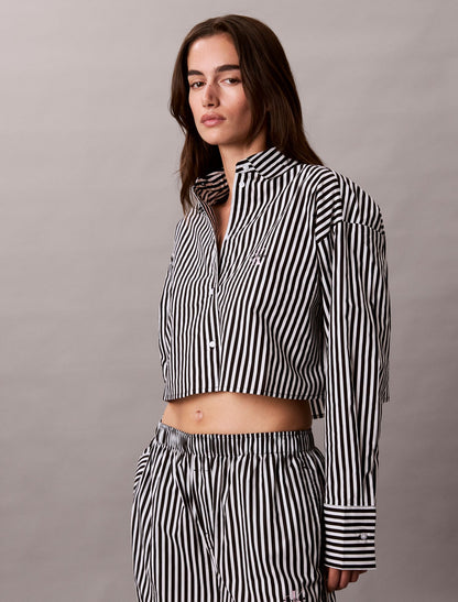 Cotton Poplin Cropped Sleep Shirt - Calvin Klein Underwear