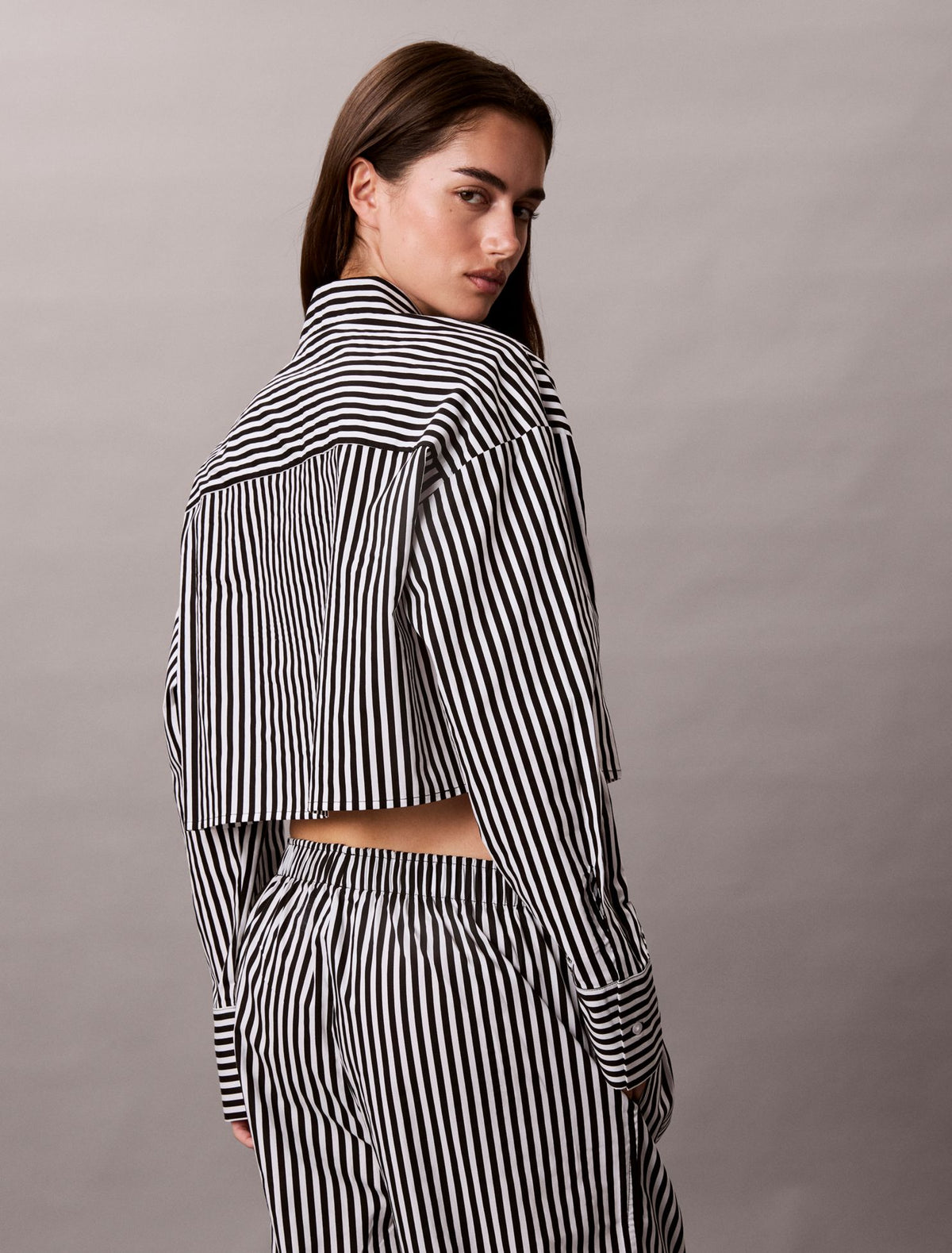 Cotton Poplin Cropped Sleep Shirt - Calvin Klein Underwear