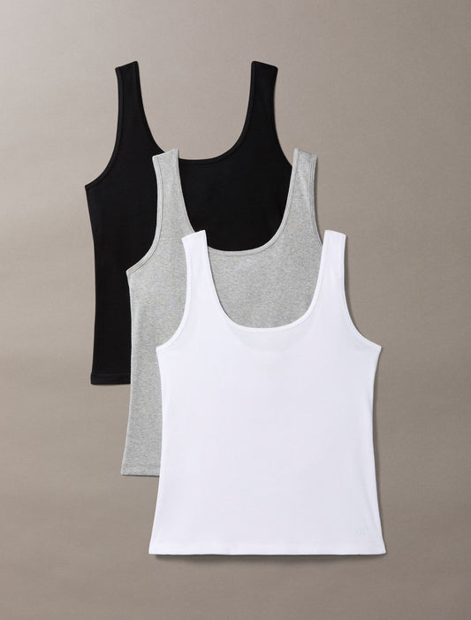 Rib Cotton 3-Pack Tank Top - Calvin Klein Underwear