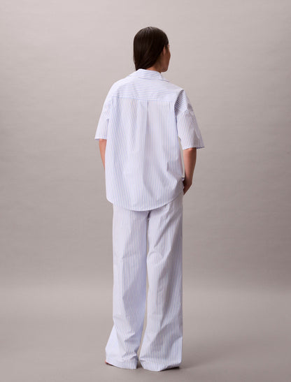 Cotton Poplin Relaxed Short Sleeve Sleep Shirt - Calvin Klein Underwear