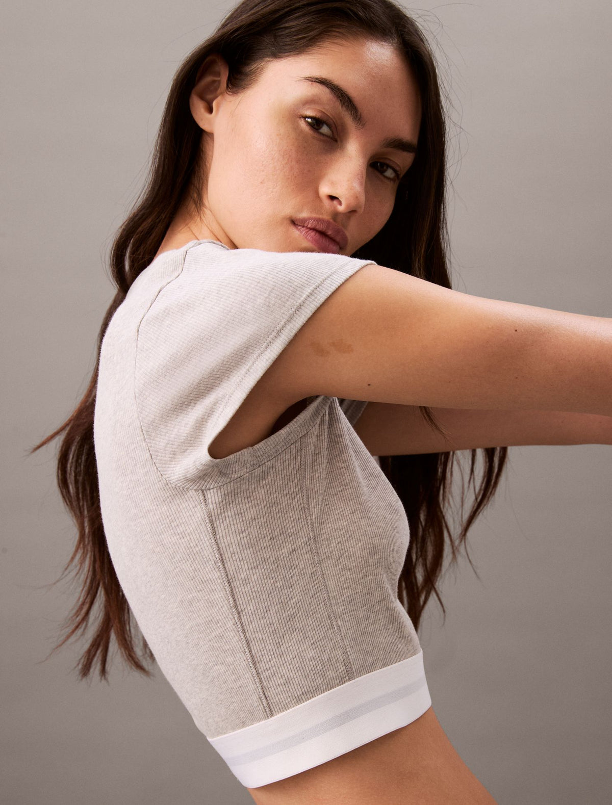 Cotton Stretch Rib Cropped Tee - Calvin Klein Underwear