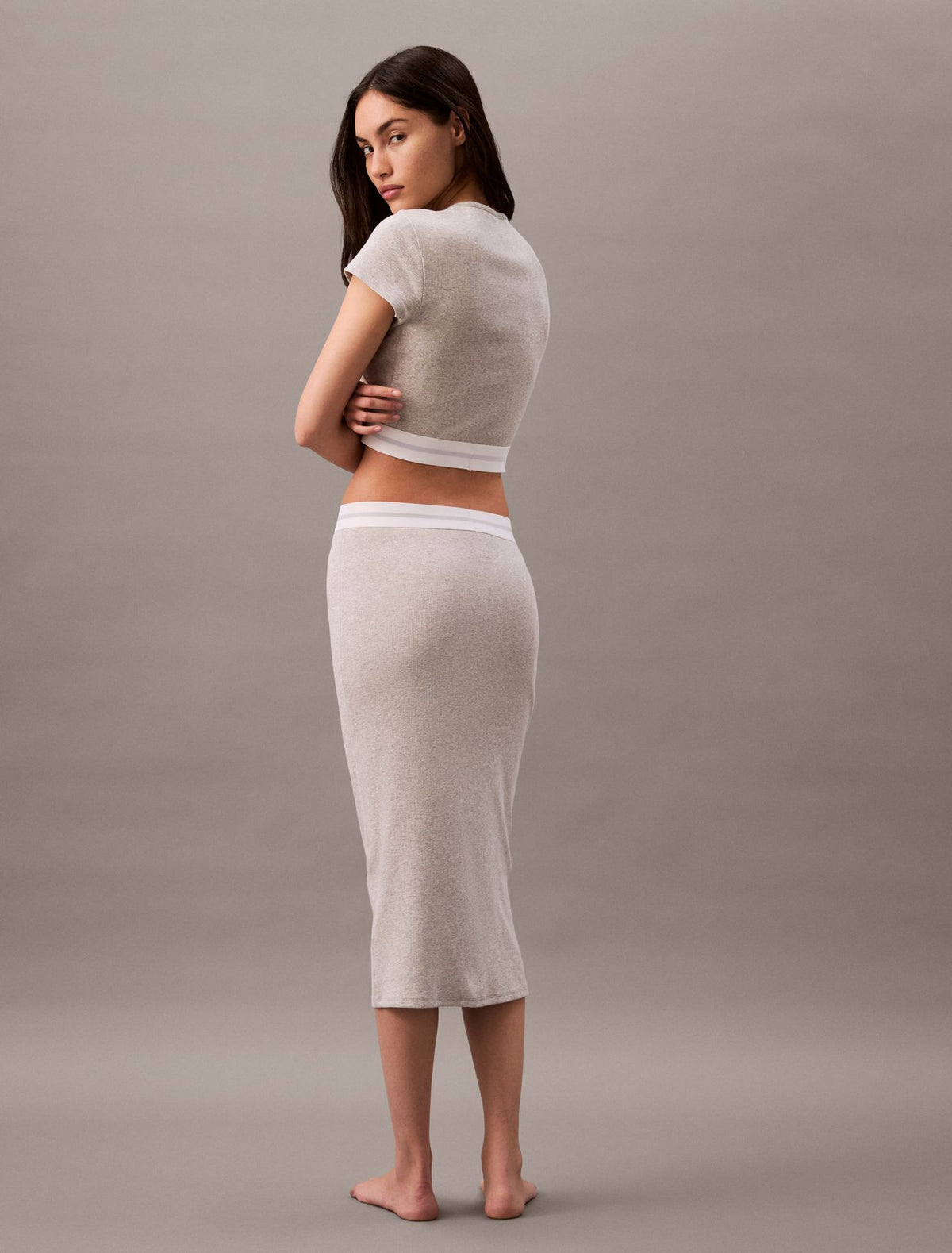 Cotton Stretch Rib Cropped Tee - Calvin Klein Underwear