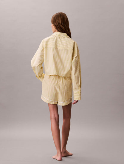 Cotton Poplin Track Sleep Shorts - Calvin Klein Underwear