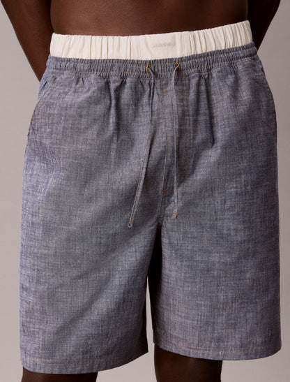 Cotton Chambray Sleep Shorts - Calvin Klein Underwear