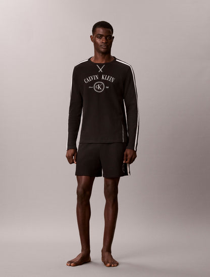 Brushed Waffle Long Sleeve Sleep Tee - Calvin Klein Underwear