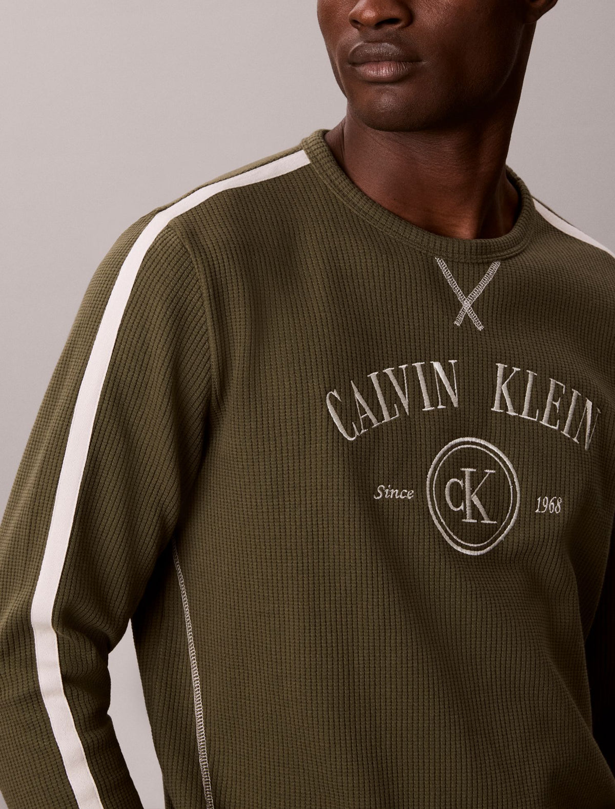 Brushed Waffle Long Sleeve Sleep Tee - Calvin Klein Underwear