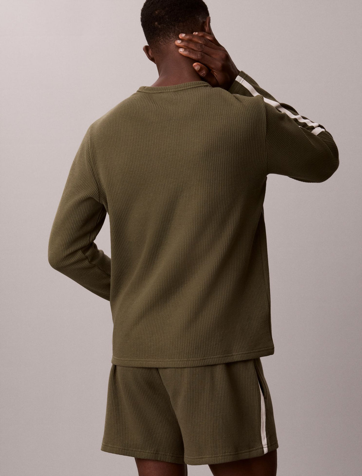Brushed Waffle Long Sleeve Sleep Tee - Calvin Klein Underwear