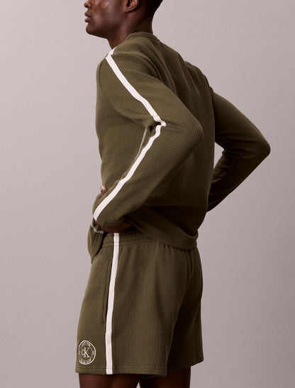 Brushed Waffle Long Sleeve Sleep Tee - Calvin Klein Underwear