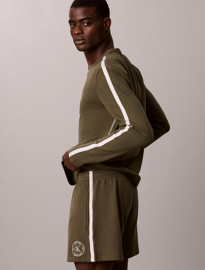 Brushed Waffle Long Sleeve Sleep Tee - Calvin Klein Underwear