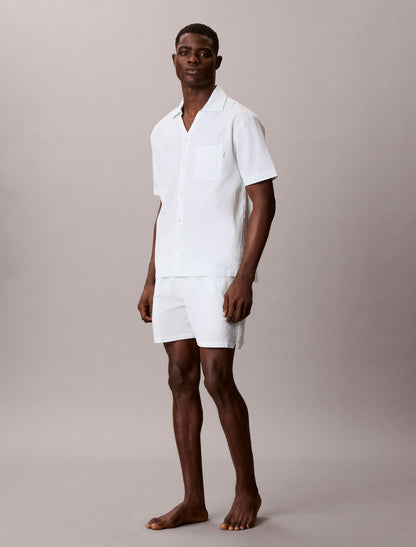 Seersucker Relaxed Sleep Button-Down Shirt - Calvin Klein Underwear