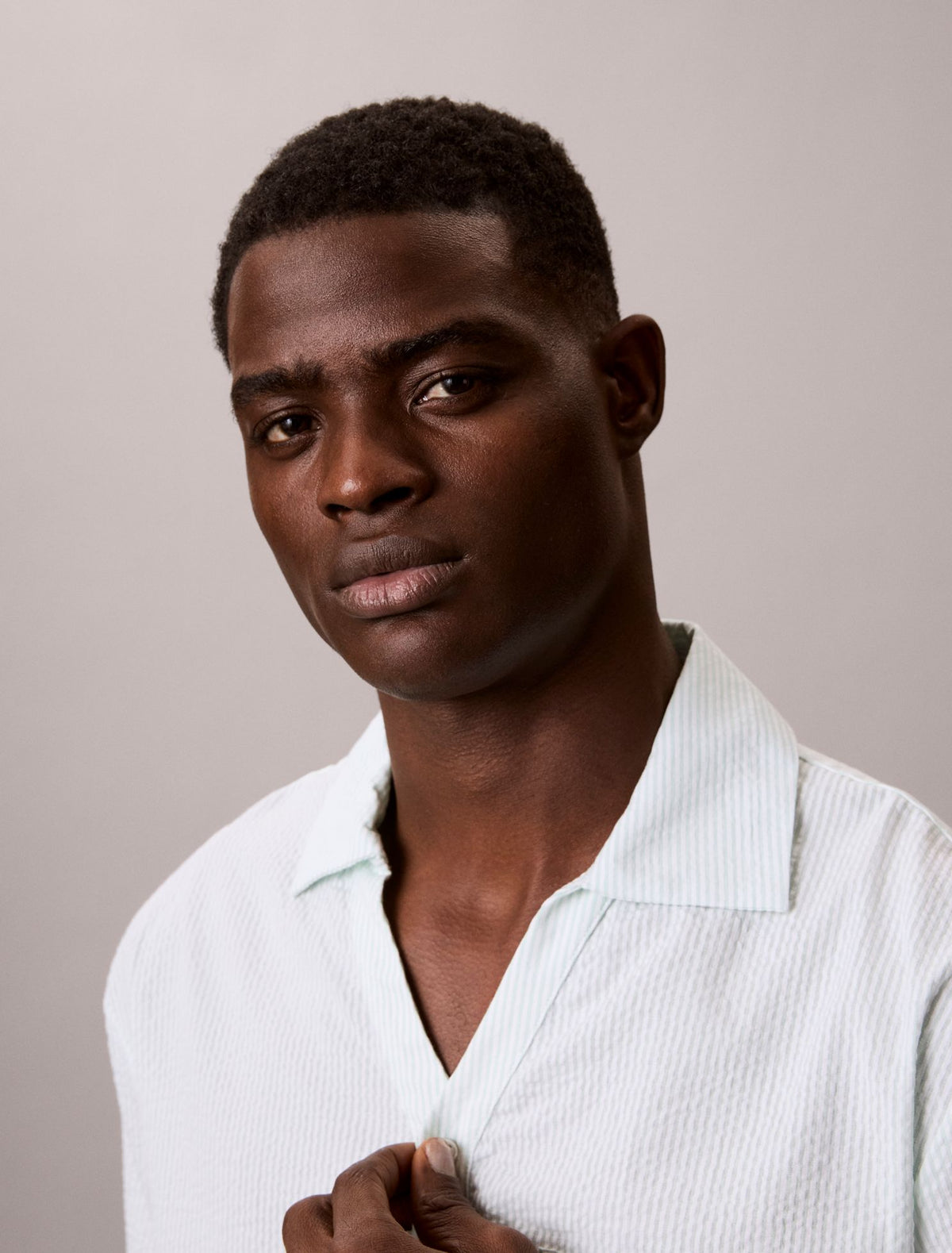 Seersucker Relaxed Sleep Button-Down Shirt - Calvin Klein Underwear