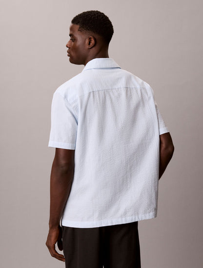 Seersucker Relaxed Sleep Button-Down Shirt - Calvin Klein Underwear