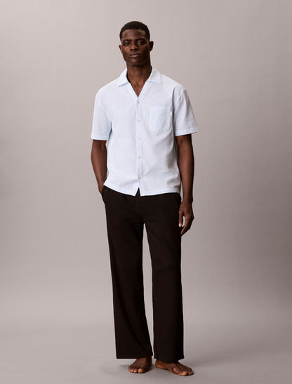 Seersucker Relaxed Sleep Button-Down Shirt - Calvin Klein Underwear