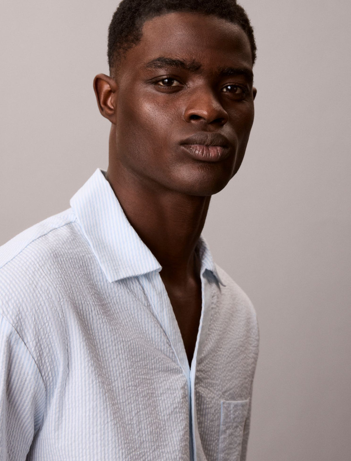 Seersucker Relaxed Sleep Button-Down Shirt - Calvin Klein Underwear
