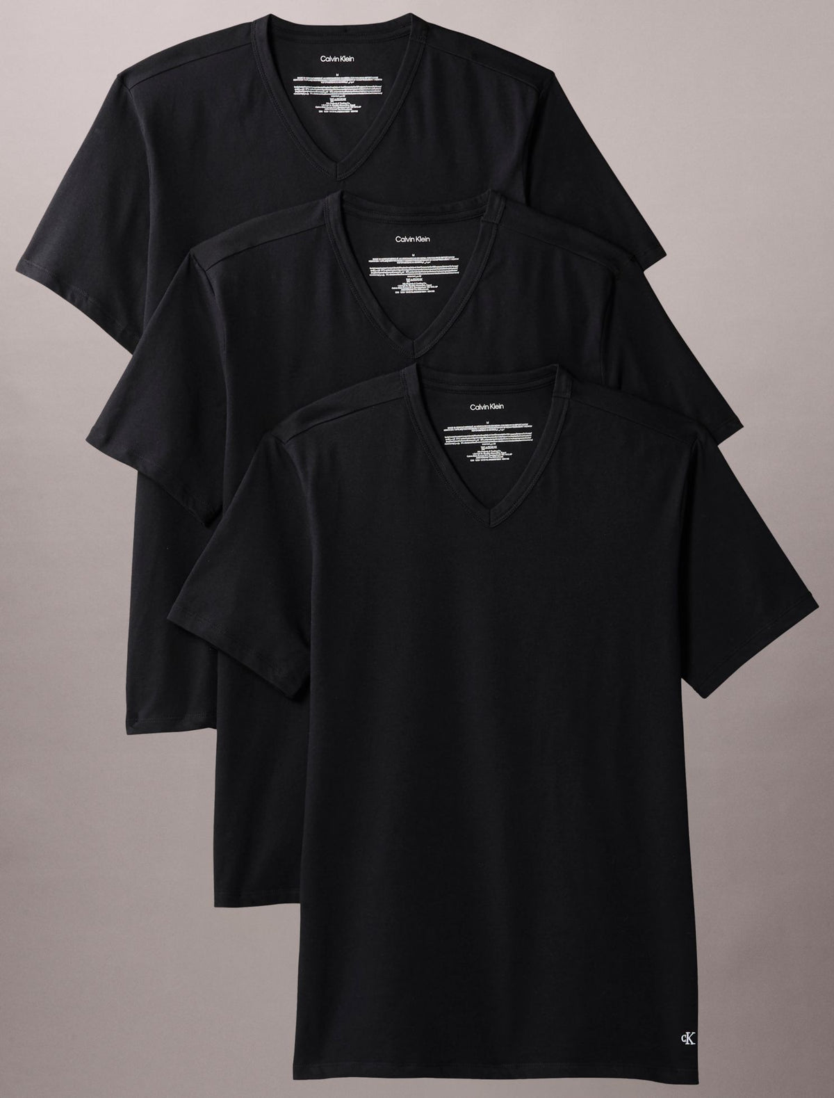 Cotton Stretch Blend 3-Pack Slim Fit V-Neck T-Shirt - Calvin Klein Underwear