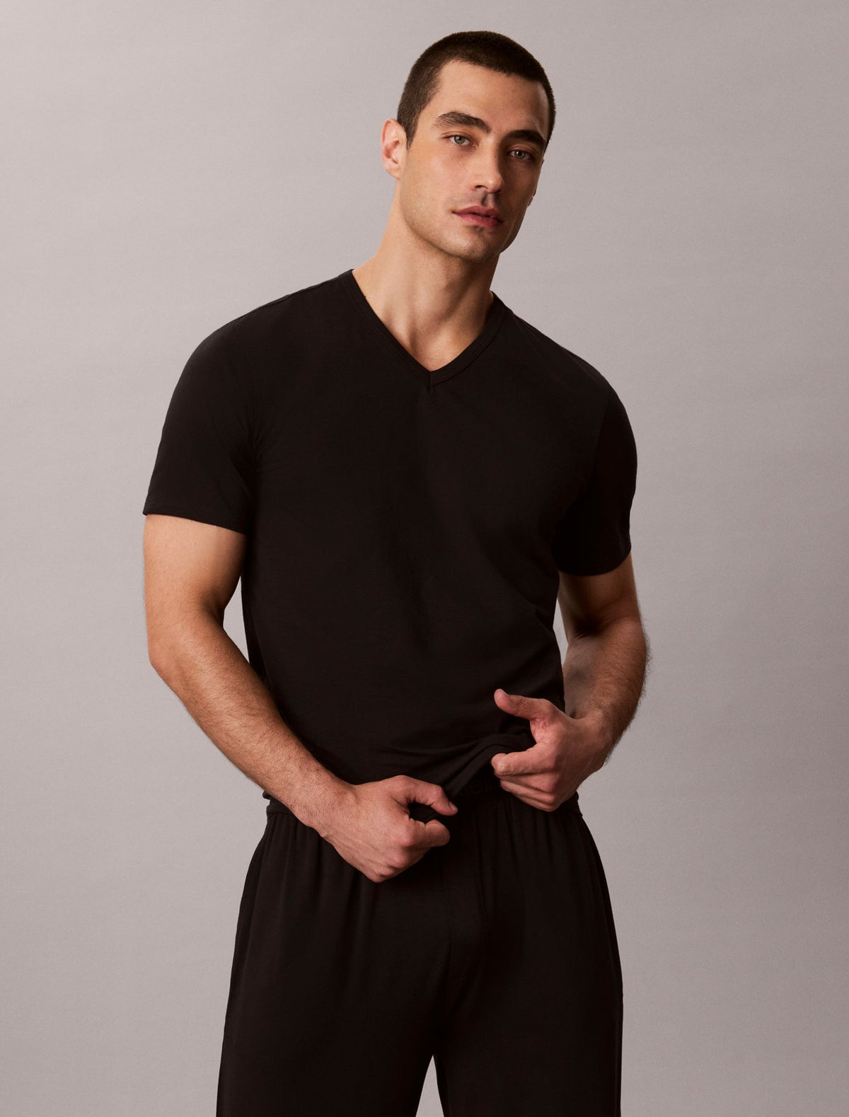 Cotton Stretch Blend 3-Pack Slim Fit V-Neck T-Shirt - Calvin Klein Underwear