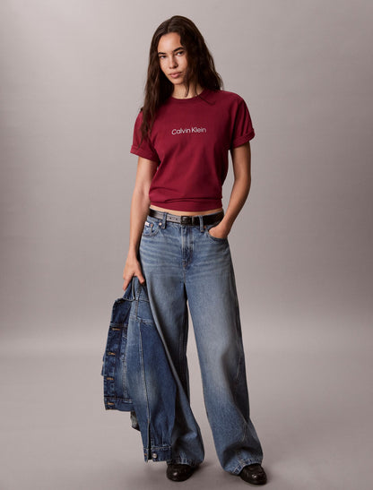 Metallic Logo Boxy Tee - Calvin Klein Women