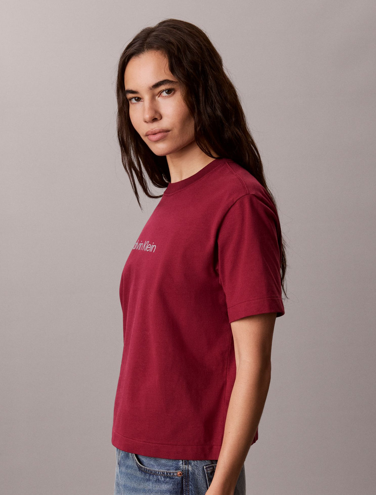 Metallic Logo Boxy Tee - Calvin Klein Women