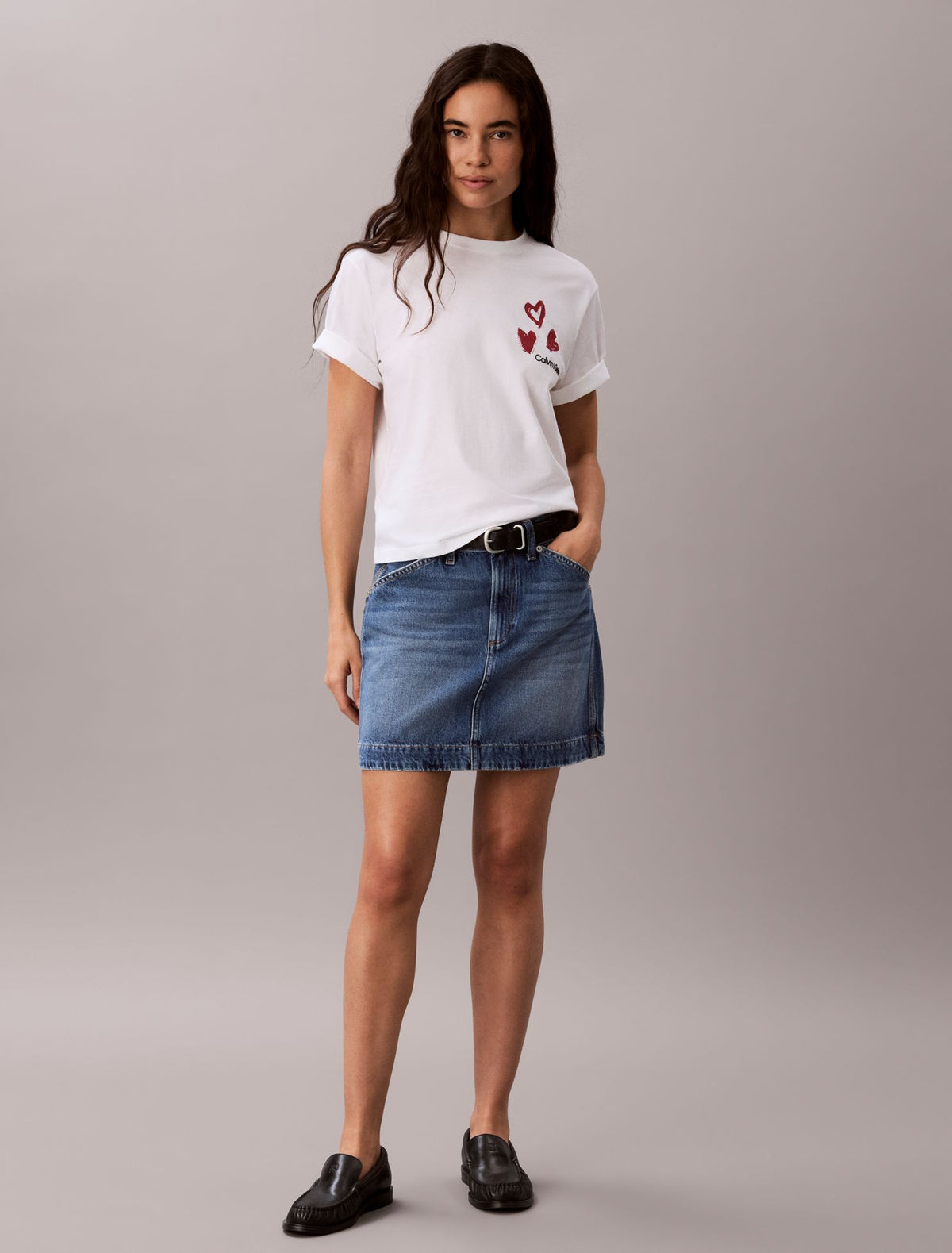 Hearts Print Boxy Tee - Calvin Klein Women