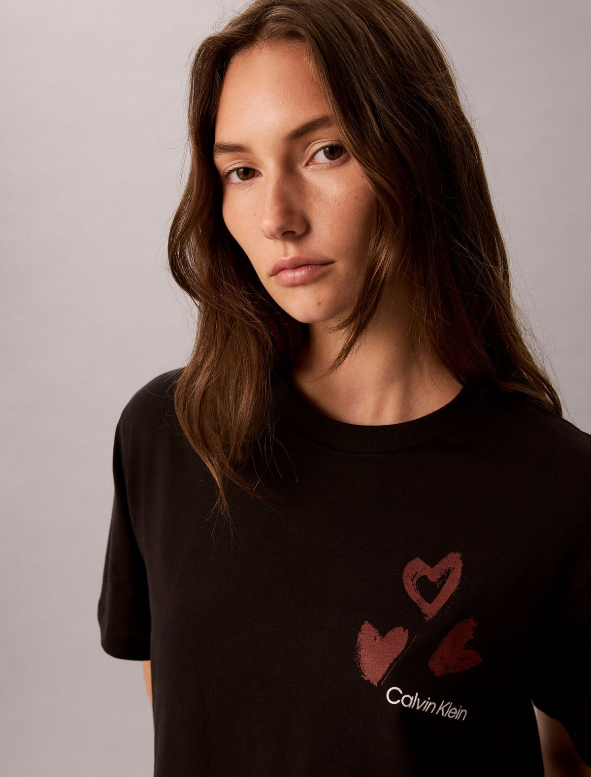 Hearts Print Boxy Tee - Calvin Klein Women