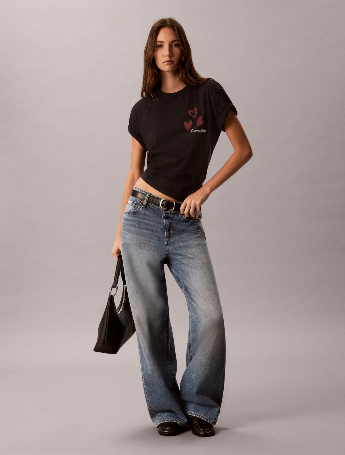 Hearts Print Boxy Tee - Calvin Klein Women