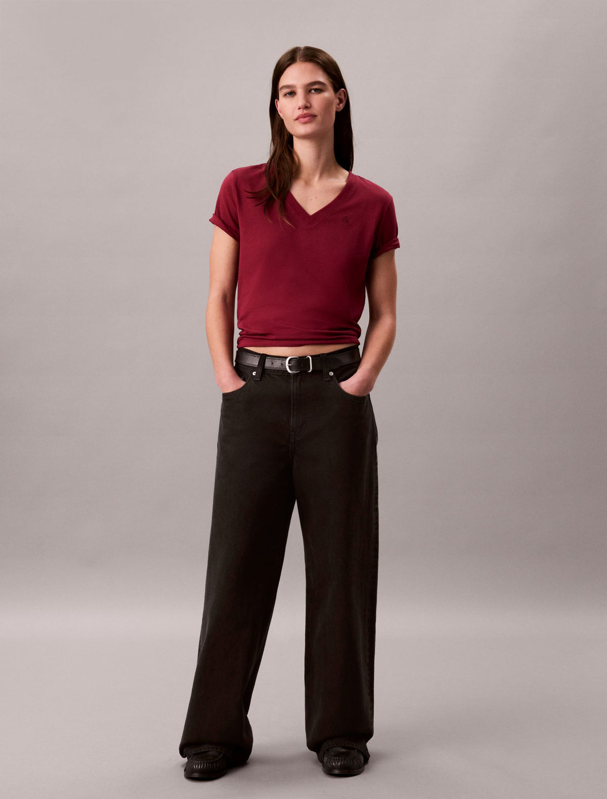 Monogram V-Neck T-Shirt - Calvin Klein Women