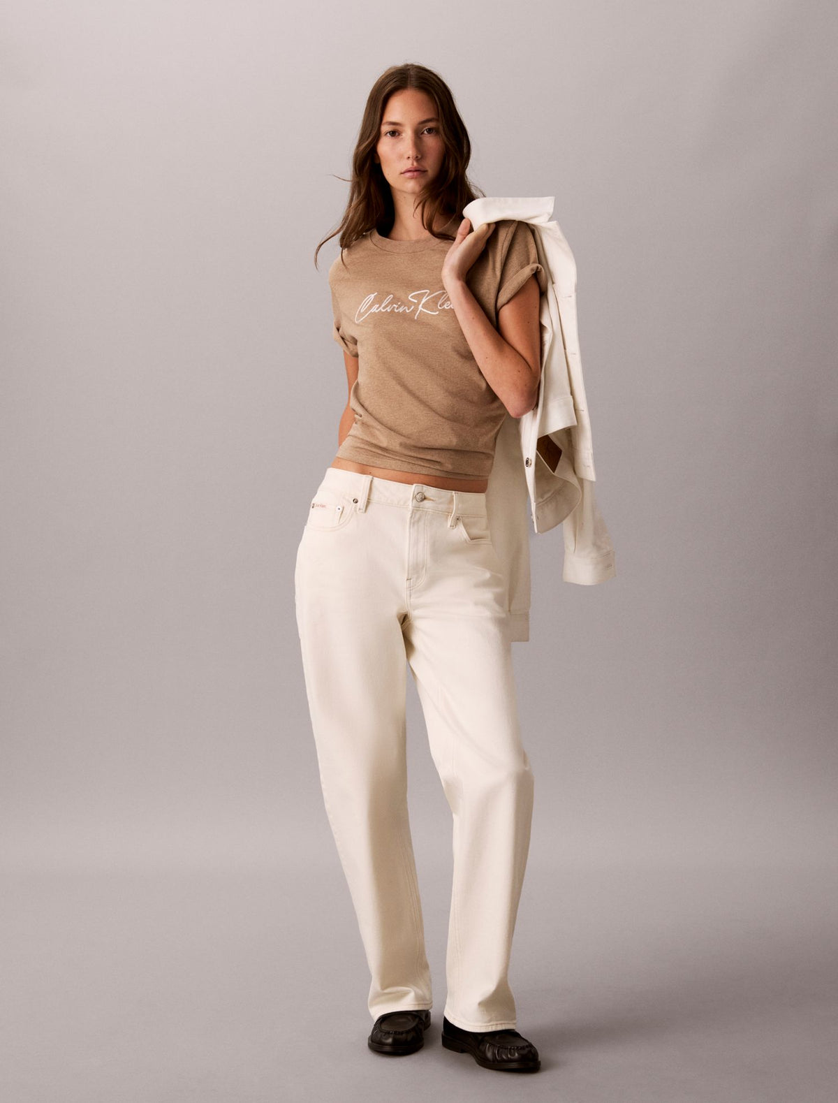 Embroidered Script Logo Tee - Calvin Klein Women
