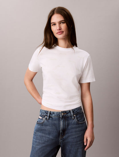 Allover Logo Classic Tee - Calvin Klein Women