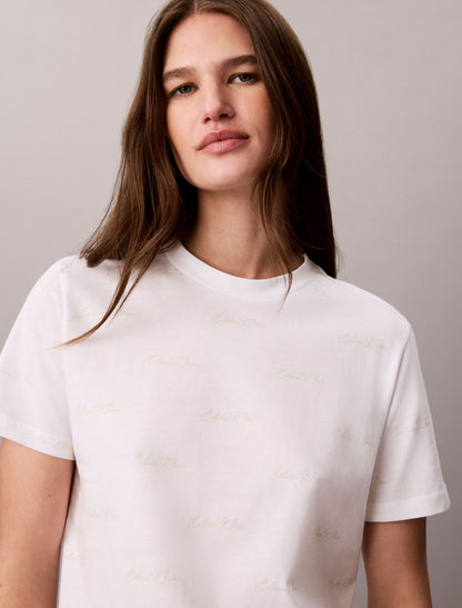 Allover Logo Classic Tee - Calvin Klein Women