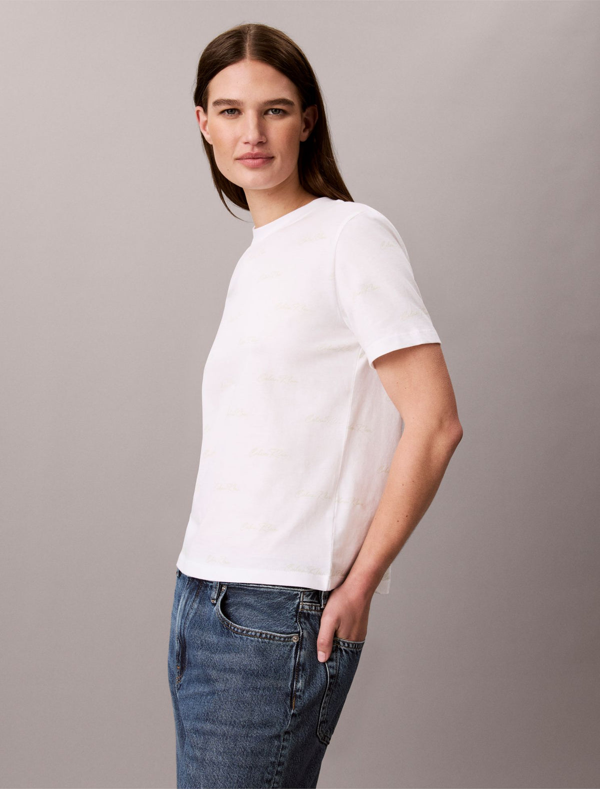 Allover Logo Classic Tee - Calvin Klein Women
