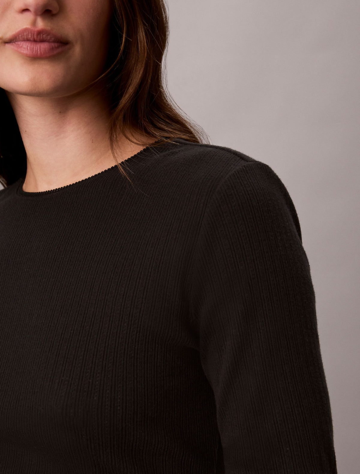 Pointelle Knit Slim Tee - Calvin Klein Women