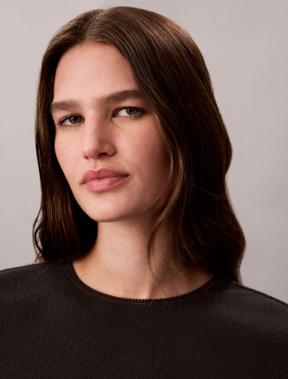 Pointelle Knit Slim Tee - Calvin Klein Women