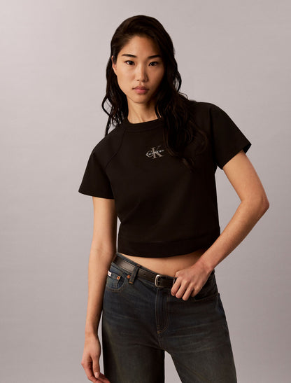 Monologo Interlock Cropped Tee - Calvin Klein Women