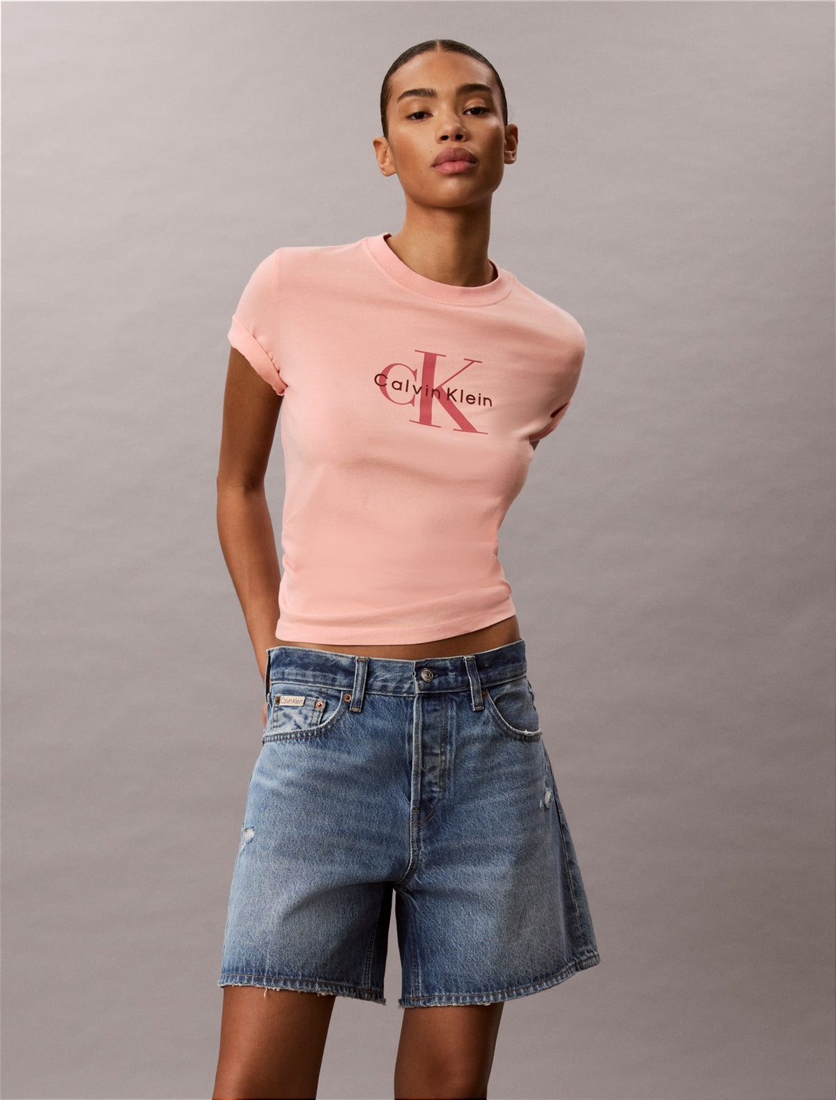 Acid Wash Monologo Tee - Calvin Klein Women