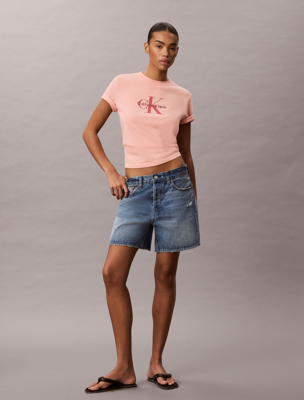 Acid Wash Monologo Tee - Calvin Klein Women