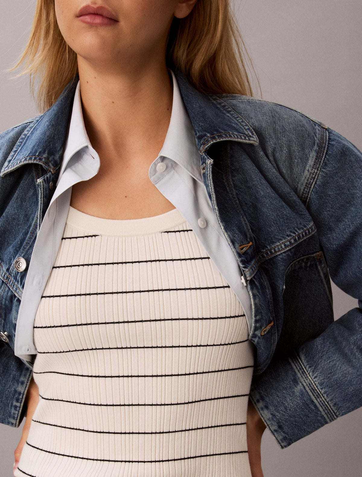 Tech Knit Striped Tank Top - Calvin Klein Women