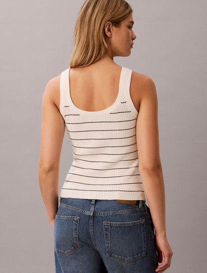 Tech Knit Striped Tank Top - Calvin Klein Women