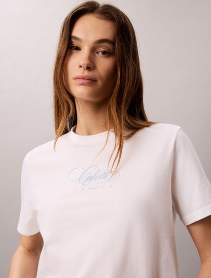 Calvin Script Logo Classic Tee - Calvin Klein Women