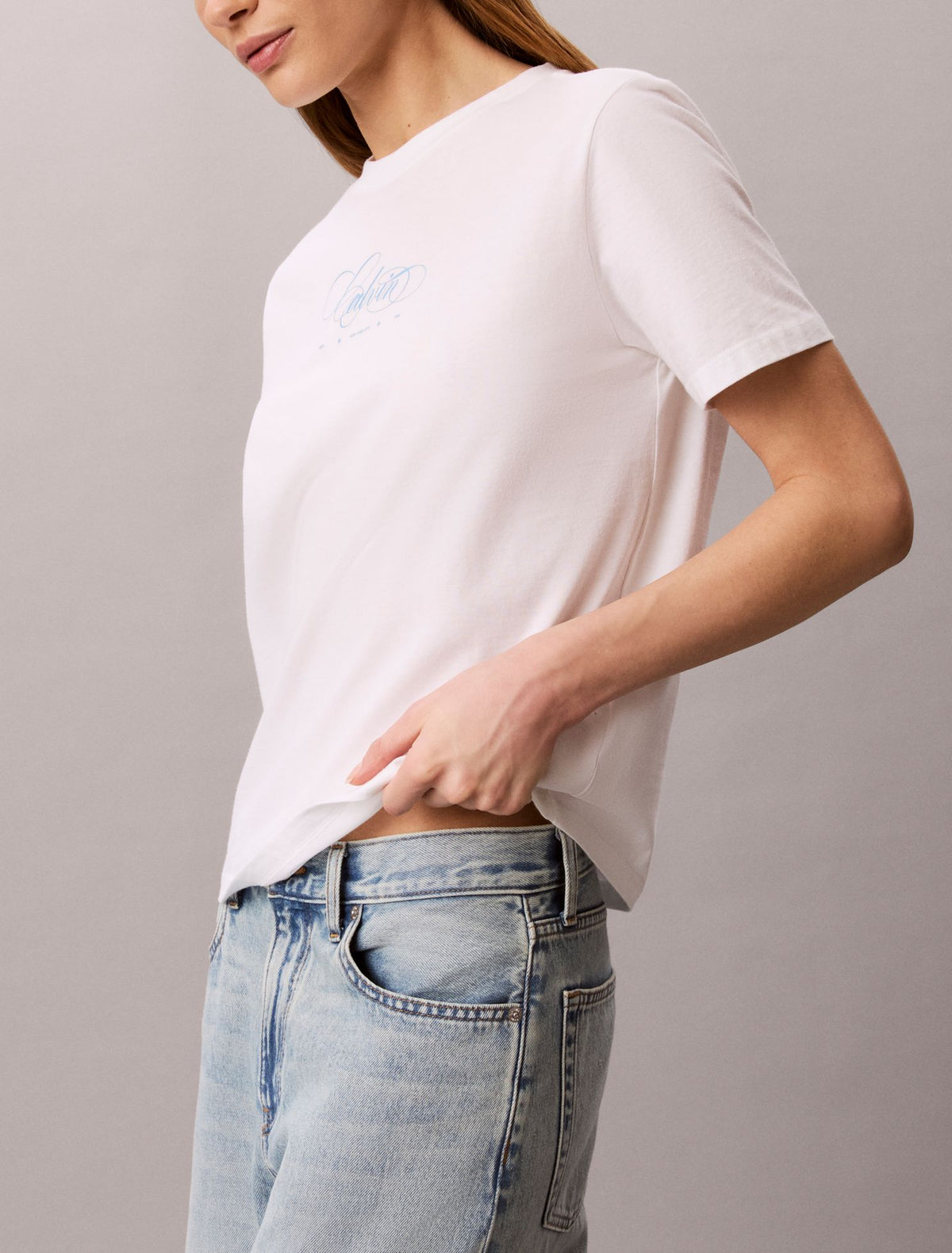 Calvin Script Logo Classic Tee - Calvin Klein Women