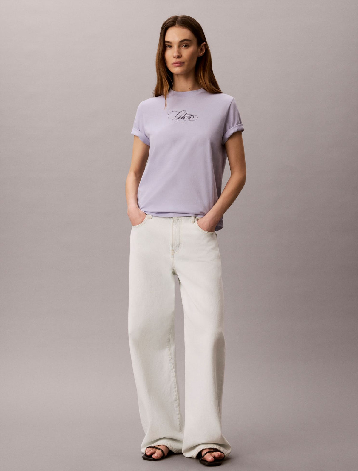 Calvin Script Logo Classic Tee - Calvin Klein Women