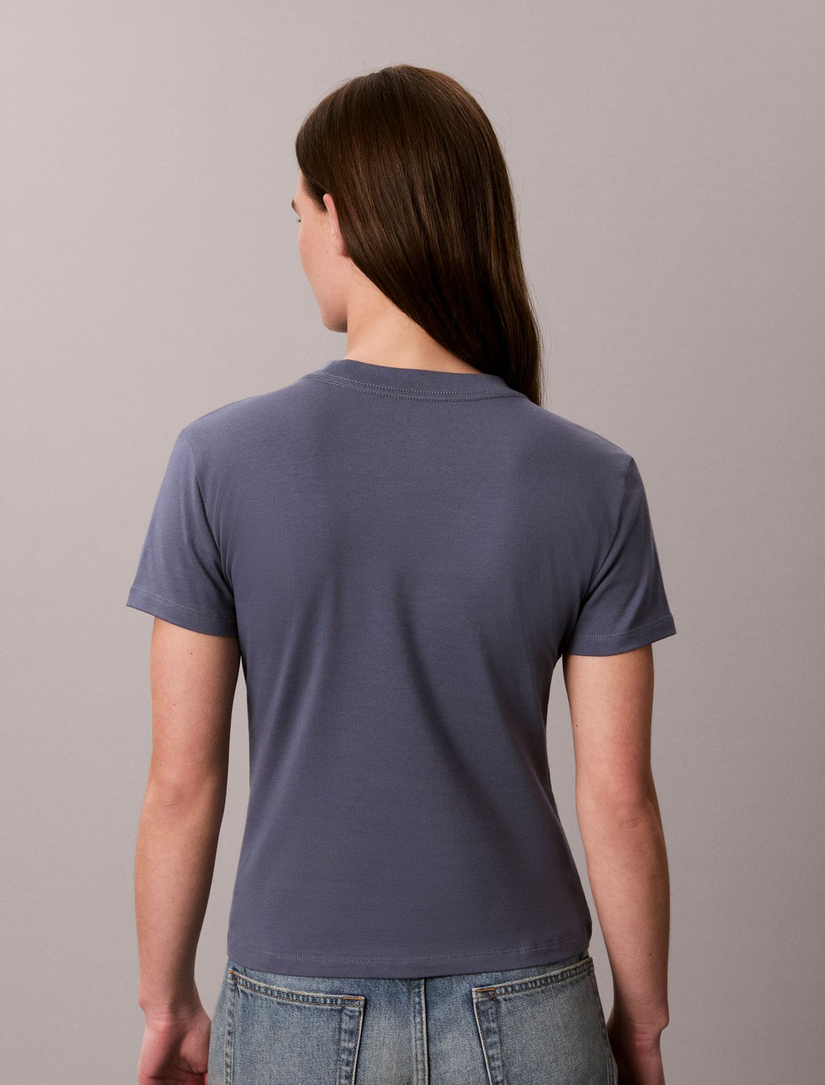Slim Glitter Monogram Logo Tee - Calvin Klein Women